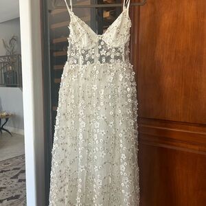Lulu's Cream Floral Embroidered Dress